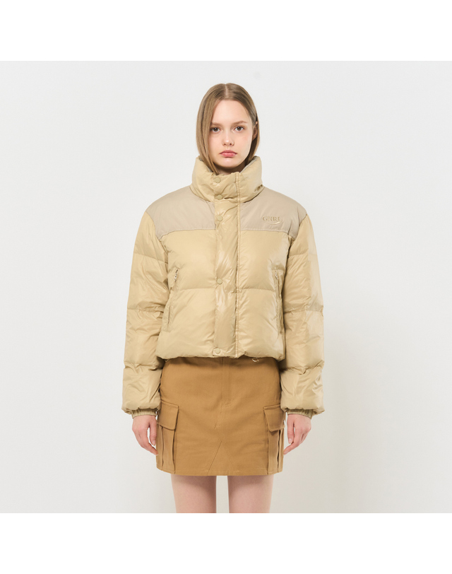 제너럴아이디어 제너럴 아이디어 UNISEX 덕 패디드 배색 푸퍼 [BEIGE] / SBC4U07005 착용컷
