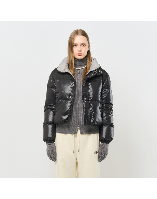 제너럴아이디어 제너럴 아이디어 UNISEX 덕 패디드 배색 푸퍼 [BLACK] / SBC4U07005 착용컷