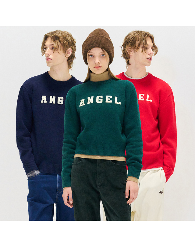 제너럴아이디어 제너럴 아이디어 UNISEX 엔젤 레터링 와펜 풀오버 [3COL] / SBC4U05017 착용컷