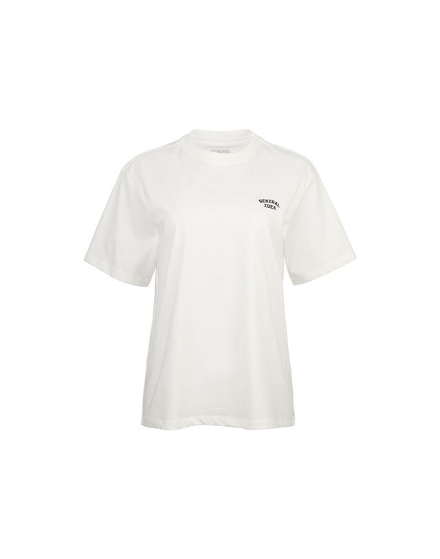제너럴아이디어 제너럴 아이디어 UNISEX 쿨링 로고 반팔 티셔츠 [WHITE] / SBD1U01001-WOMAN 착용컷