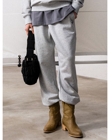 UNISEX 에센셜 코지 스웨트 조거 팬츠 [MELANGE GREY] / SBD1U52040-WOMAN