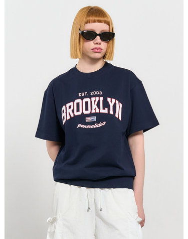 UNISEX 브루클린 미니 쭈리 반팔 티셔츠 [NAVY] / SBD2U51042-WOMAN
