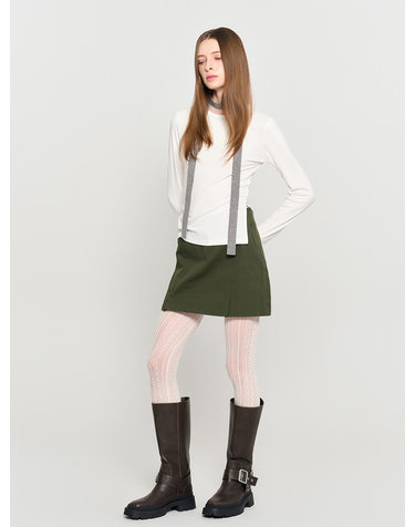 WOMAN 로우라이즈 코튼 슬릿 미니스커트 [KHAKI] / WBD3L13503