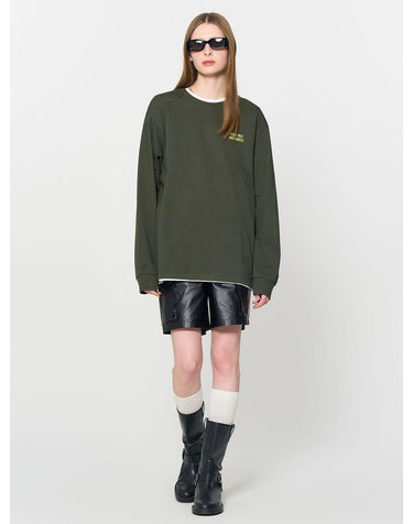 UNISEX 포스트맨 롱 슬리브 티 [VINTAGE KHAKI] / SBD3U01005-WOMAN