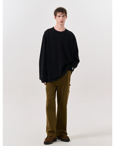 UNISEX 베이직 사카리바 롱 슬리브 티 [BLACK] / SBD3U01007-MAN