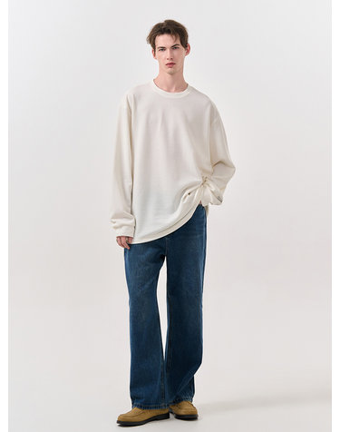 UNISEX 베이직 사카리바 롱 슬리브 티 [WHITE] / SBD3U01007-MAN
