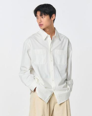 UNISEX 워시드 워크 셔츠 [WHITE] / SBD4U03010-MAN