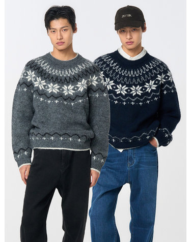 UNISEX 울 스노우 노르딕 풀오버 [2COL] / SBD4U05022-MAN