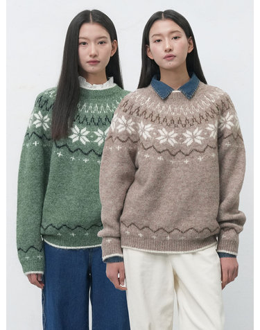 UNISEX 울 스노우 노르딕 풀오버 [4COL] / SBD4U05022-WOMAN