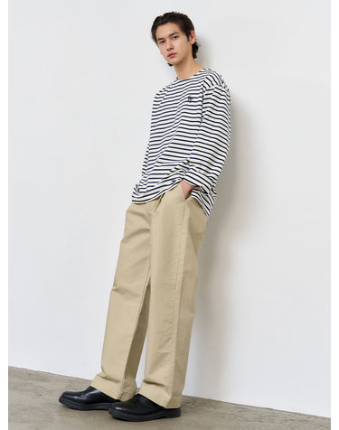 UNISEX 롱슬리브 보더 티셔츠 [WHITE] / SBE1U01003-MAN