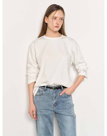 WOMAN 릴렉스 롱 슬리브 티 [WHITE] / WBE1L01508