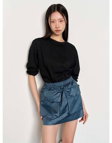 WOMAN 릴렉스 롱 슬리브 티 [BLACK] / WBE1L01508
