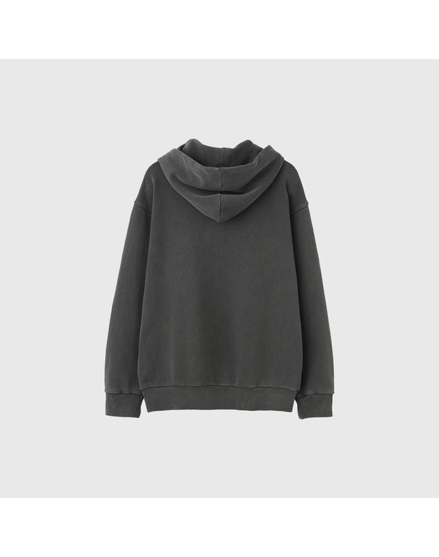제너럴아이디어 제너럴 아이디어 UNISEX 피그먼트 후드 티셔츠 [CHARCOAL] / SBD3U02002-WOMAN 착용컷