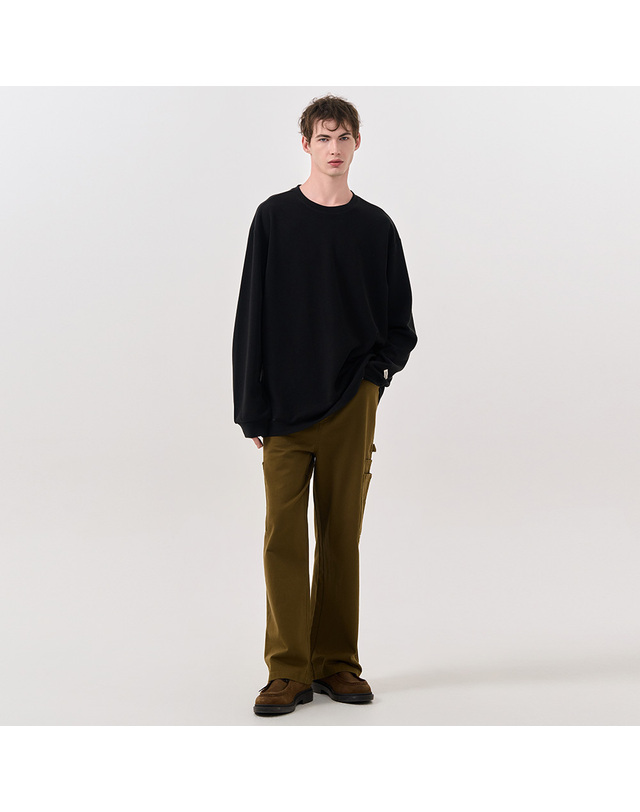 제너럴아이디어 제너럴 아이디어 UNISEX 베이직 사카리바 롱 슬리브 티 [4COL] / SBD3U01007-MAN 착용컷