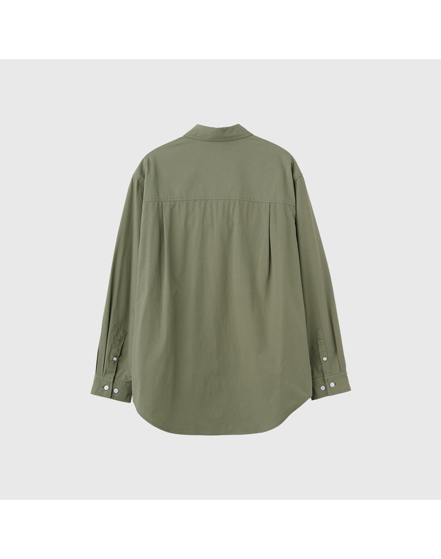 제너럴아이디어 제너럴 아이디어 UNISEX 뉴클래식 포플린 셔츠 [OLIVE] / SBD3U03002-WOMAN 착용컷