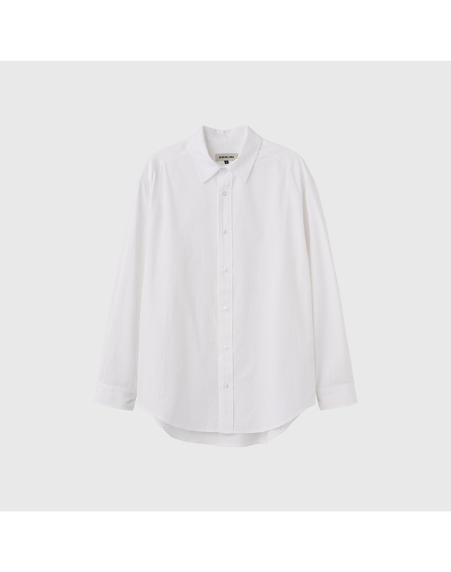 제너럴아이디어 제너럴 아이디어 UNISEX 뉴클래식 포플린 셔츠 [WHITE] / SBD3U03002-WOMAN 착용컷