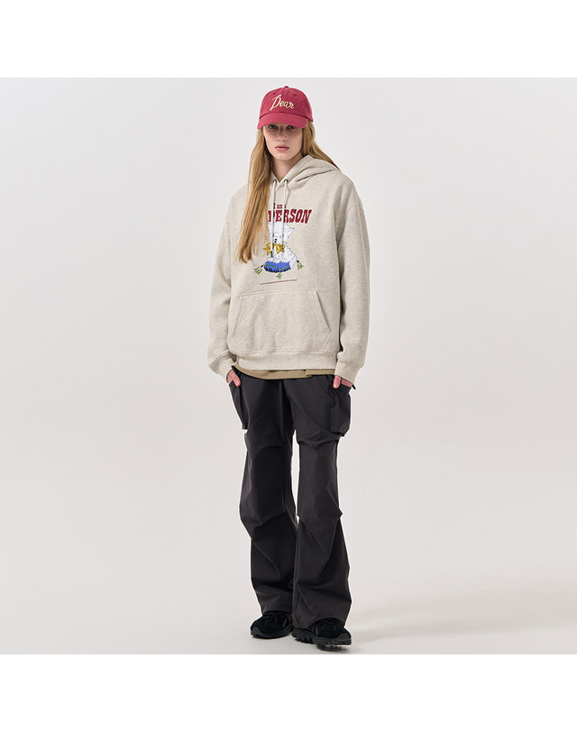 제너럴아이디어 제너럴 아이디어 UNISEX 리틀 애니멀 오버핏 기모 후드티 [2COL] / SBD4U02014-WOMAN 착용컷