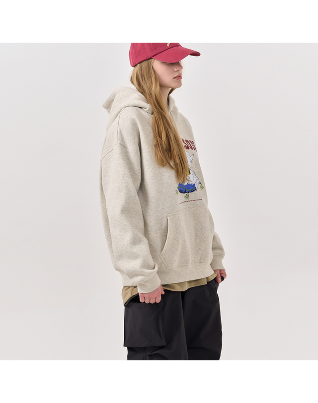 제너럴아이디어 제너럴 아이디어 UNISEX 리틀 애니멀 오버핏 기모 후드티 [2COL] / SBD4U02014-WOMAN 착용컷