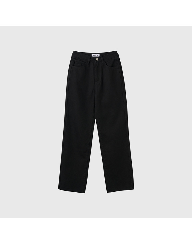 제너럴아이디어 제너럴 아이디어 WOMAN 데일리 기모 코튼 데님 팬츠 [BLACK] / WBD3L11505 착용컷