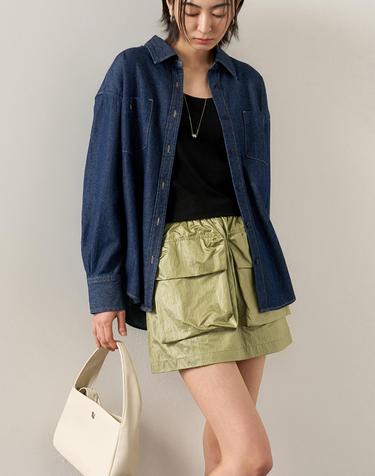 WOMAN 볼륨 카고 미니스커트 [LIGHT KHAKI] / WBE1L13511