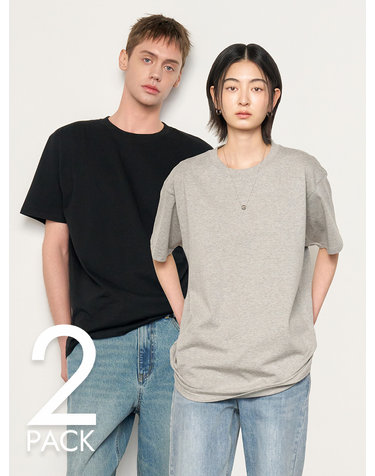 [1+1] UNISEX 데일리 코튼 반팔티 [3COL] / SBE2U01007