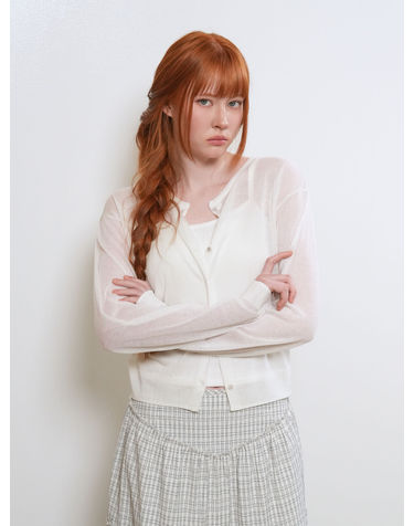 WOMAN 패커블 시어 롱 슬리브 가디건 [WHITE] / WBE2L04540
