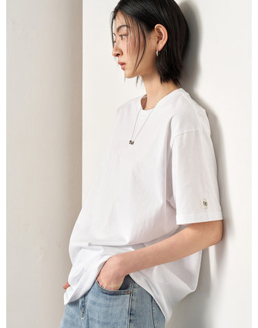 UNISEX 데일리 코튼 반팔티 [WHITE] / SBE2U01007-WOMAN