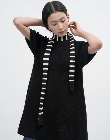 WOMAN 벌룬 슬리브 미니 플레어 원피스 [BLACK] / WBE4L15508