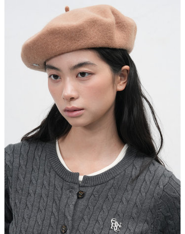 WOMAN GNRL 로고 울 베레모 [BEIGE] / WBE3L91511