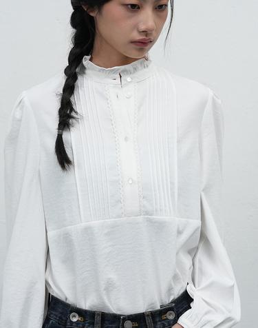 WOMAN 프릴넥 레이스 블라우스 [WHITE] / WBE4L03516