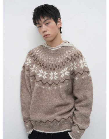 UNISEX 울 스노우 노르딕 풀오버 [MOCHA] / SBD4U05022-MAN