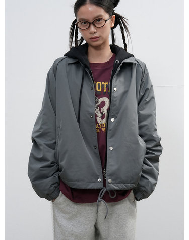 UNISEX 플리스 라이닝 코치 자켓 [CHARCOAL] / SBE3U07005-WOMAN