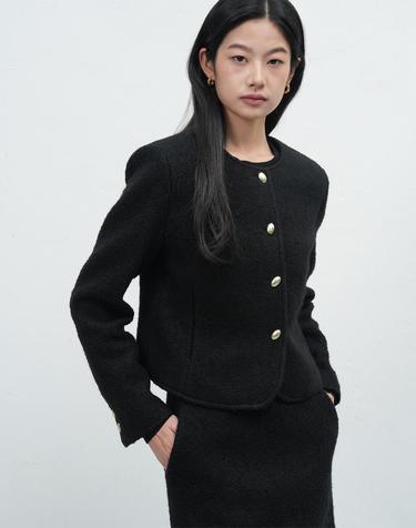 WOMAN 부클 크롭 자켓 세트 [BLACK] / WBE4L55506SET