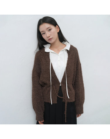 WOMAN 롱헤어 루즈핏 가디건 [BROWN] / WBE4L04549