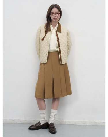 WOMAN 코듀로이 카라 경량 패디드 자켓 [BEIGE] / WBE3L07517