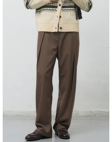 WOMAN 와이드 원턱 슬랙스 [DARK BEIGE] / WBE4L11515