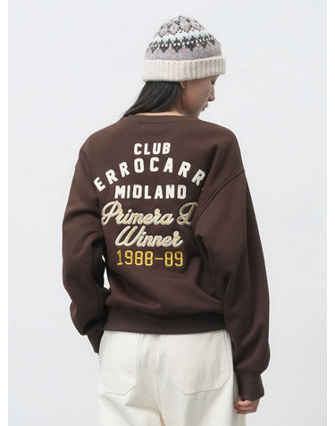 UNISEX 클럽 기모 맨투맨 [BROWN] / SBE4U02012-WOMAN