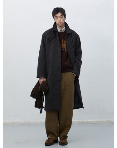 MAN 울 블렌디드 발마칸 롱 코트 [DARK BROWN] / SBE3M10011