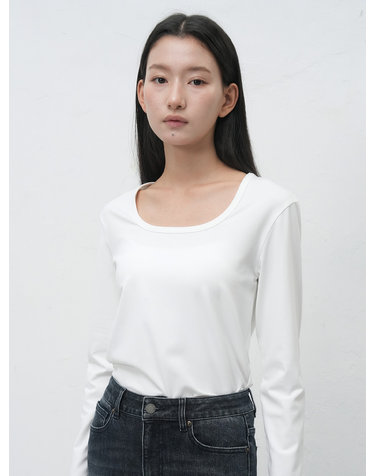 WOMAN 히트젯 히트 U넥 티셔츠 [WHITE] / WBE4L01516