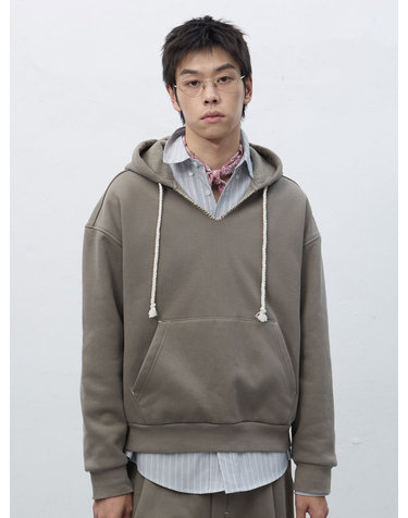 UNISEX 스티치 브이넥 스웻 후드티 [GREY] / SBE4U51013-MAN