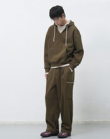 UNISEX 스티치 스웻 후드 세트 [3COL] / SBE4U51013SET-MAN