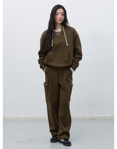 UNISEX 스티치 스웻 후드 세트 [KHAKI] / SBE4U51013SET-WOMAN