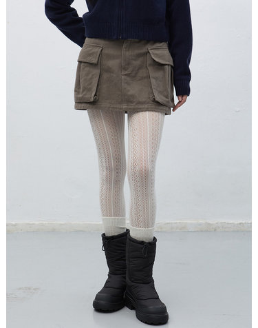 WOMAN 워시드 로우라이즈 카고 스커트 [TAUPE] / WBE4L13522