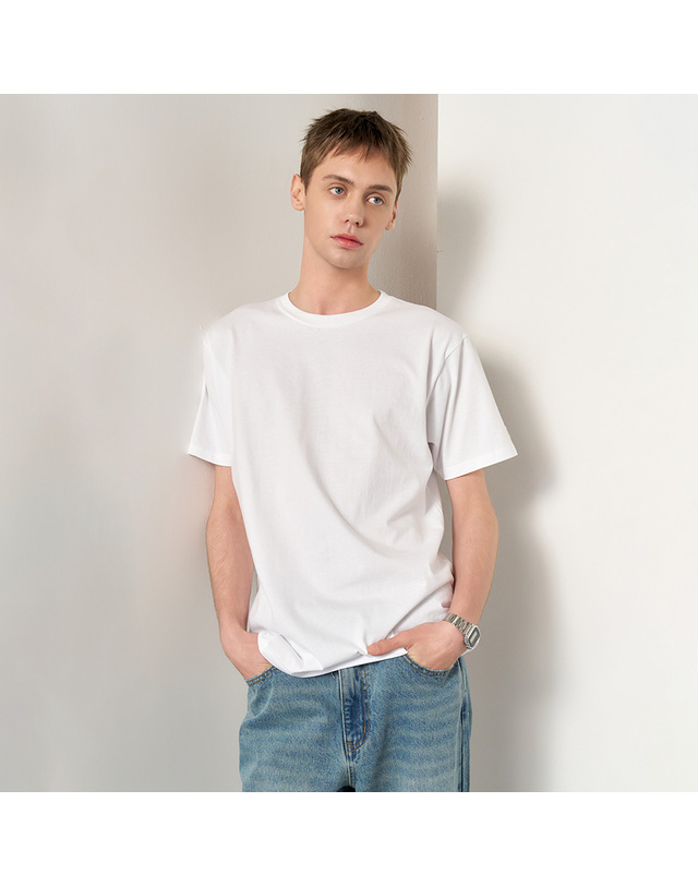 제너럴아이디어 제너럴 아이디어 [1+1] UNISEX 데일리 코튼 반팔티 [3COL] / SBE2U01007 착용컷