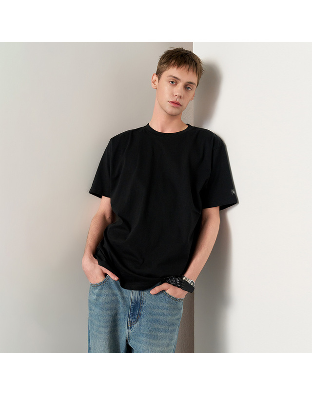 제너럴아이디어 제너럴 아이디어 [1+1] UNISEX 데일리 코튼 반팔티 [3COL] / SBE2U01007 착용컷