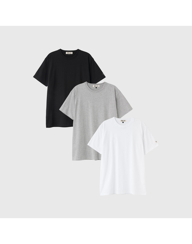 제너럴아이디어 제너럴 아이디어 UNISEX 데일리 코튼 반팔티 [3COL] / SBE2U01007-WOMAN 착용컷