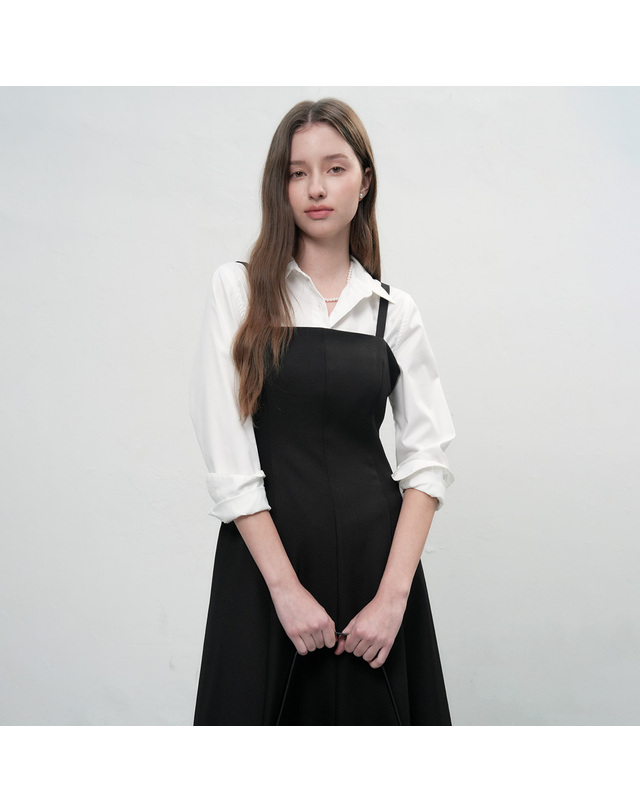 제너럴아이디어 제너럴 아이디어 WOMAN 플레어 슬리브리스 롱 원피스 [2COL] / WBE3L15504 착용컷