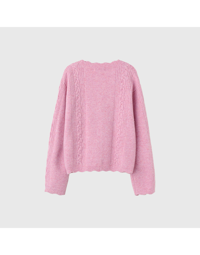 제너럴아이디어 제너럴 아이디어 WOMAN 플라워 스캘럽 가디건 [PINK] / WBE3L04510 착용컷