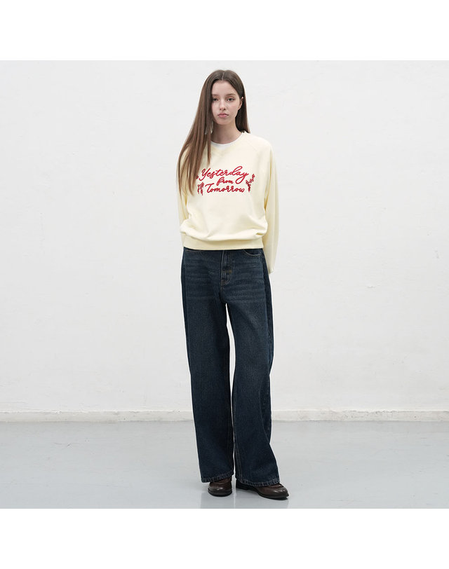 제너럴아이디어 제너럴 아이디어 WOMAN 스냅 디테일 와이드 데님 팬츠 [NAVY] / WBE3L11508 착용컷