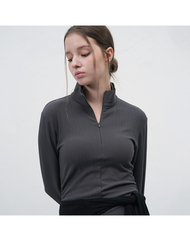 제너럴아이디어 제너럴 아이디어 WOMAN 핏티드 골지 셔링 원피스 [2COL] / WBE3L15506 착용컷